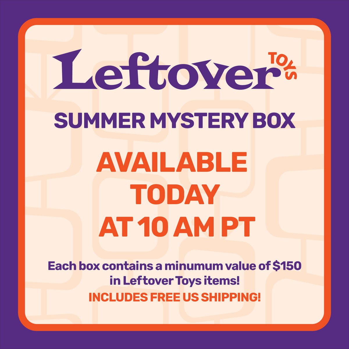 leftovertoys's tweet photo. Set those reminders! The Leftover Toys Summer Mystery Box launches today at 10 AM PT!

Each box is guaranteed to receive 1 x vinyl figure, 3-6 different handcrafted resin figures, and 3 x enamel pins. Some boxes even contain extra goodies like sticker packs, lanyards, and more! https://t.co/BvFCpFO3Oi