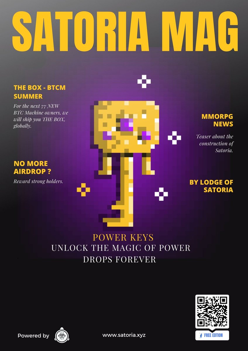 Ordilovers's tweet image. First edition of Satoria Mag !
 Enjoy your reading 🪄

📰 Read on satoria.xyz/news

@btcordinal #BTCMACHINE #SATORIA #Ordinals #bitcoin