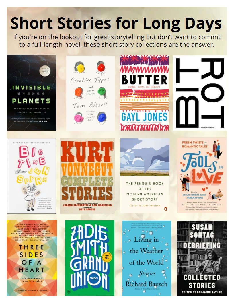 If you're looking for great storytelling but don't want to commit to a full-length novel, these short story collections are the answer. #storytelling #books #shortstories #shortstory #fiction  libraryaware.com/2T8S6T