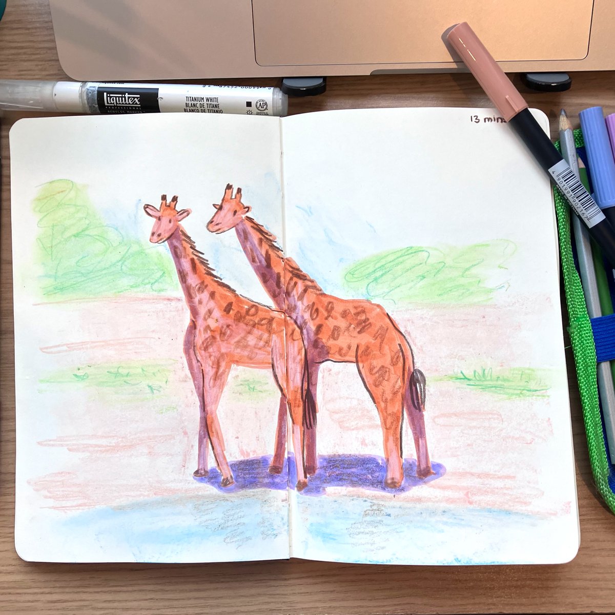 NikitaLeannee's tweet photo. Day 6/26 #drawingeverydayjuly 🌍 🚙 📷 🦒 🦓 

I had so much fun doing this session, yet again from @Katie_moody 's patreon. It was great working across a few different spreads as it took pressure off of making one great drawing

#safari #katiemoodypatreon #sketchbookpractise https://t.co/na5Cr8Vwth