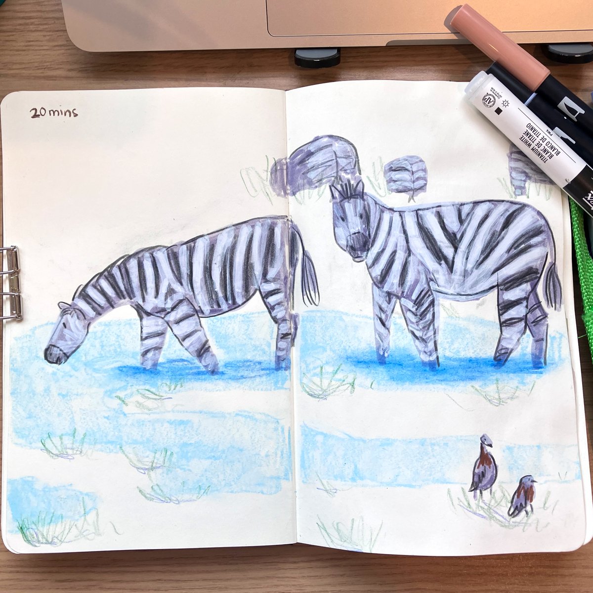NikitaLeannee's tweet photo. Day 6/26 #drawingeverydayjuly 🌍 🚙 📷 🦒 🦓 

I had so much fun doing this session, yet again from @Katie_moody 's patreon. It was great working across a few different spreads as it took pressure off of making one great drawing

#safari #katiemoodypatreon #sketchbookpractise https://t.co/na5Cr8Vwth