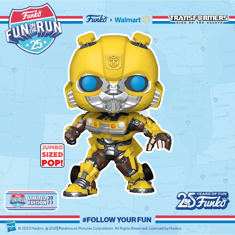 Shift out of disguise and display your Autobot™ alliance with the limited-edition Fun on the Run Pop! VHS Cover of Transformers Rise of the Beasts. No need to surf the web (or radio) to find this exclusive featuring Pop! Bumblebee on bit.ly/46CSbqq #FunOnTheRun