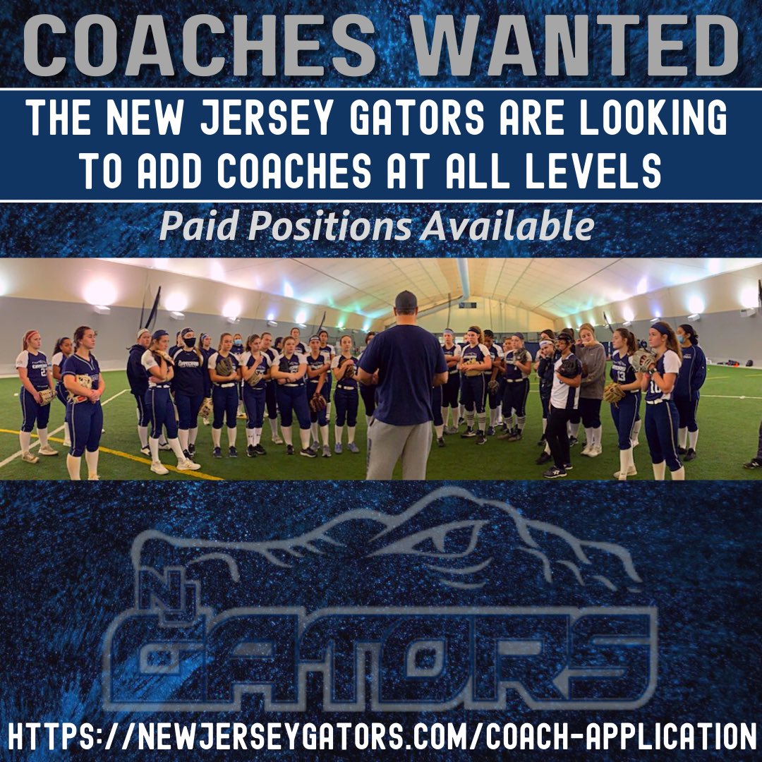 The NJ Gators are expanding! Looking for volunteer and paid coaches at all levels. Apply here: newjerseygators.com/coach-applicat…