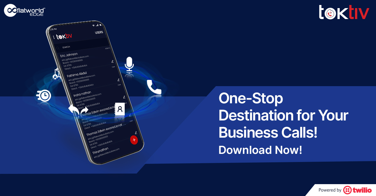 You can make and receive 𝐛𝐮𝐬𝐢𝐧𝐞𝐬𝐬 𝐜𝐚𝐥𝐥𝐬 from any device at any location.

Download now: bit.ly/3H7nSMy

#businesscommunication #cloudcommunications #voip #softphone #businessapp #toktiv #twilioapp #api