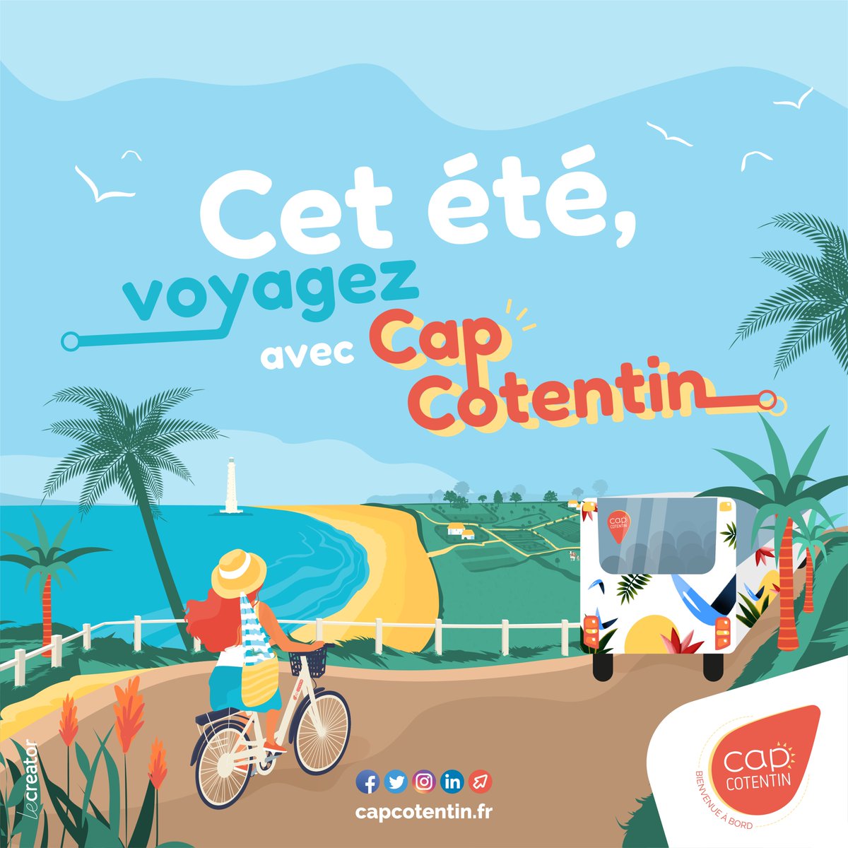 CapCotentin's tweet photo. [Vacances d'été🌞]

Cap Cotentin vous souhaite de belles vacances et vous accompagne tout l'été ! ⛱️

#capcotentin #bienvenuàbord https://t.co/N9GEfHgdNm