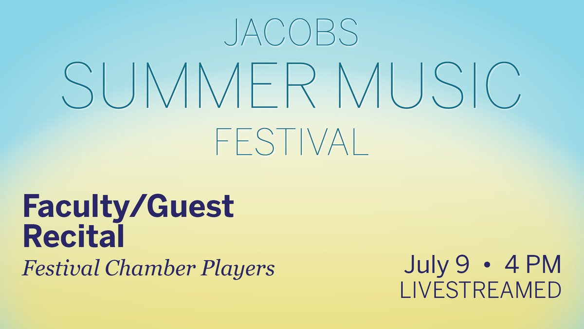 IUMusicLive's tweet photo. We're back this afternoon for another Jacobs Summer Music Festival stream! The Festival Chamber Players will be giving a Faculty/Guest Recital beginning @ 4 pm ET. We'll be streaming the show LIVE out of Auer Hall.
~
https://t.co/AjEYd1nXNK https://t.co/nKCjGIPptN