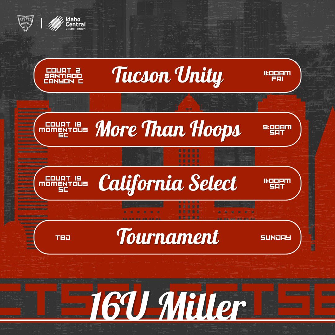 This weekends schedules for our 16U Open teams at the Cali-Live Summer Showcase are here!