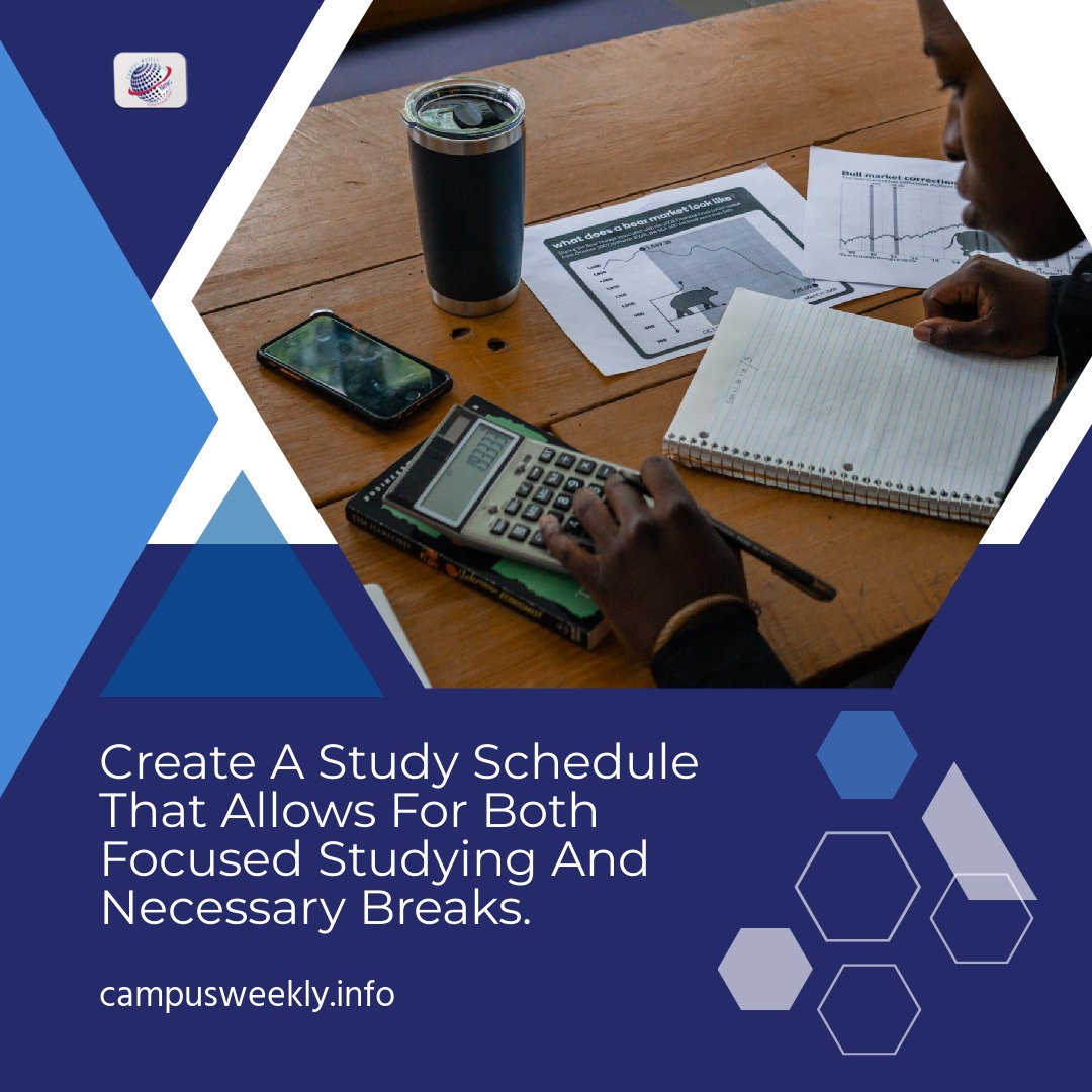 justinemoureen9's tweet image. 4️⃣ Create a study schedule that includes focused study sessions and rejuvenating breaks. ⏰ Finding a balance between intense studying and self-care is essential for maintaining efficiency and motivation. 💪 #StudySchedule #SelfCare