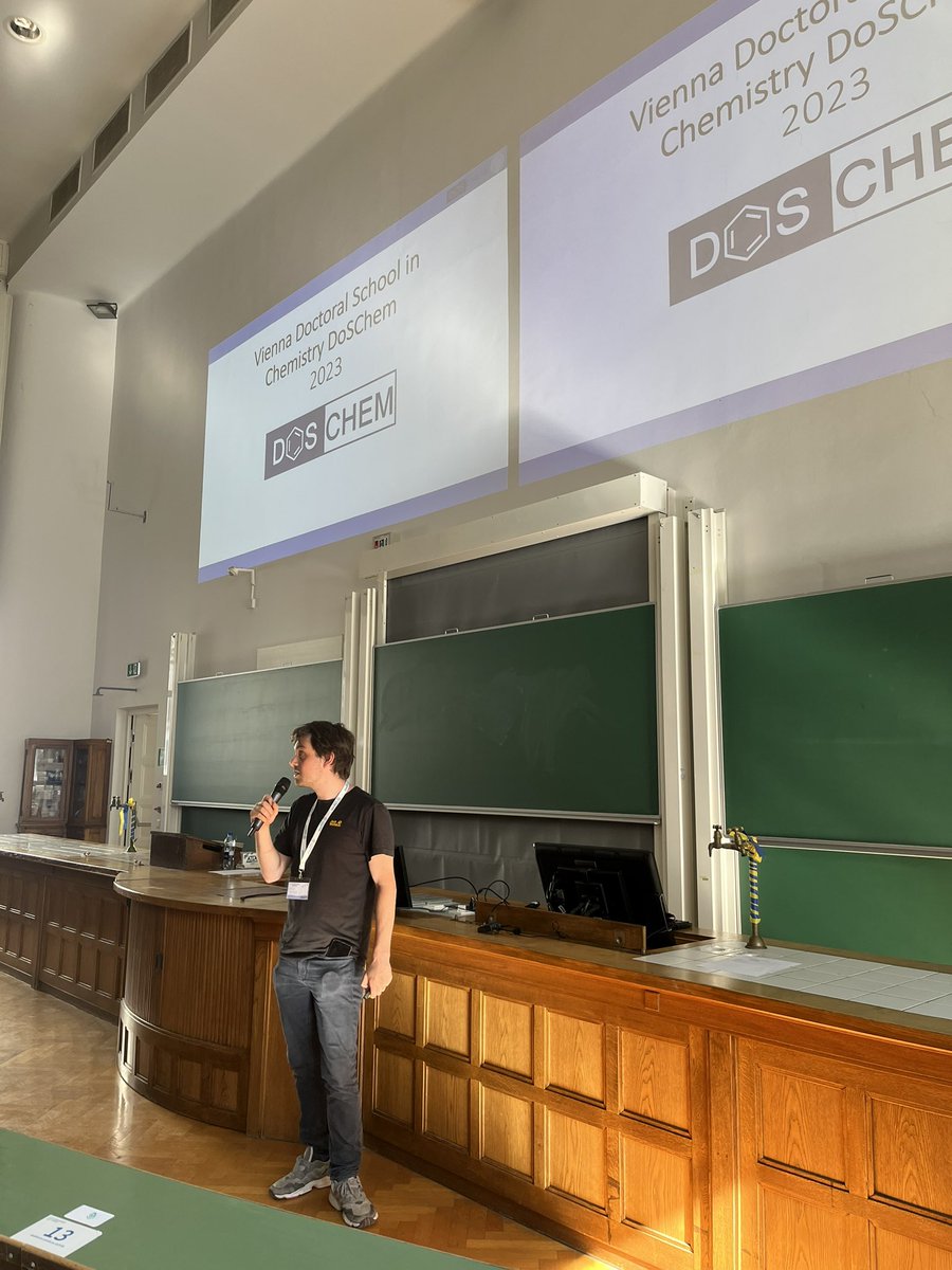 robbiewoody's tweet photo. Philip and Ellen are wrapping up the 2023 #DoSChem student symposium. A great showcase of some of the excellent work our students are doing. Big thanks to the students for their organisation! 🎉 https://t.co/MYwKYhaLZw