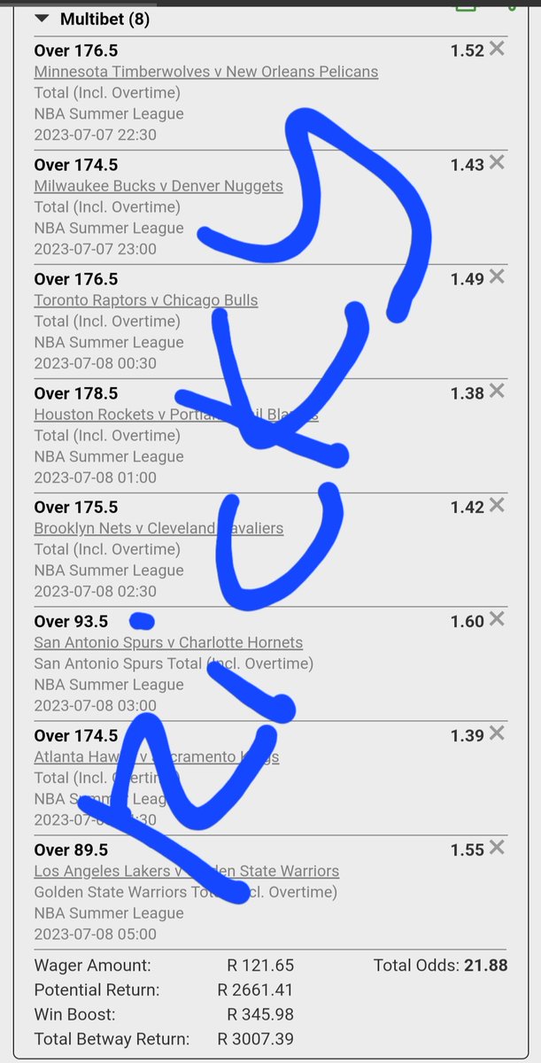 RickyMkhonto77's tweet photo. 1/2 slip. X518467FD.
It's quite risky because we haven't seen many of these teams play yet. It can go either way but let's hope for the best.🤙🏽🏀🔥

Remember to stake what you can afford to lose and bet responsibly.🙏 https://t.co/QDwy4O6qlG