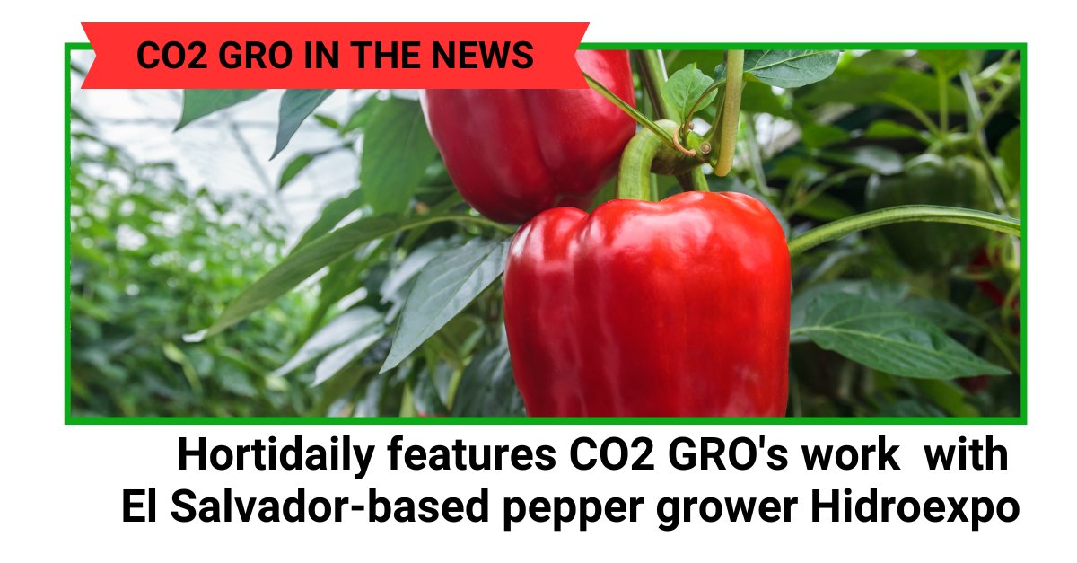 Co2gro's tweet photo. Hortidaily recently published a story about #CO2GRO's new sales contract with El Salvador-based pepper grower Hidroexpo. 
Read more here: https://t.co/pdbZbNsW5M

#agriculture #farming... https://t.co/STaSN3yJHZ