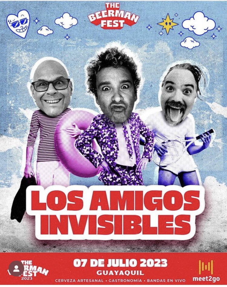 chuliusmusica's tweet photo. Hoy @AmgsInvisibles en Guayaquil en el #beermanfest ⚡️⚡️❤️❤️🏄🏻♂️ https://t.co/v31NzEeah3