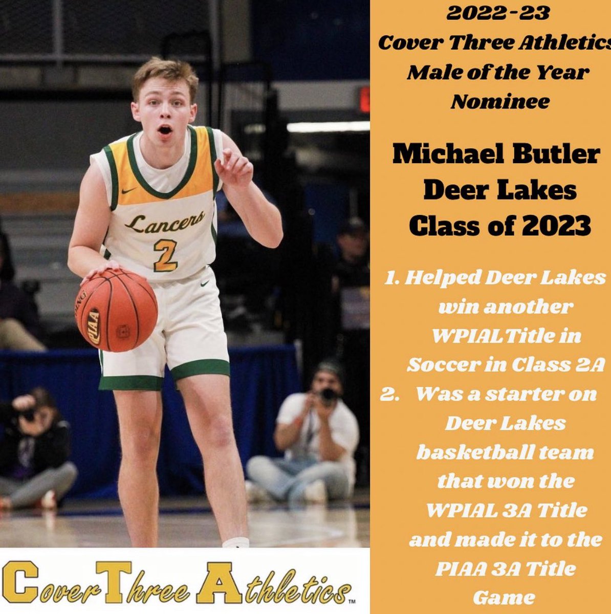 dllancerbball's tweet photo. Congrats to our very own Michael Butler on being nominated @coverthreeatheletics 3 sport athlete of the year. Please vote

https://t.co/xjsKNW3eEq

@DeerLakesAth @dlhslancerland @deerlakessd @BoysLakes https://t.co/IUplgi63C7