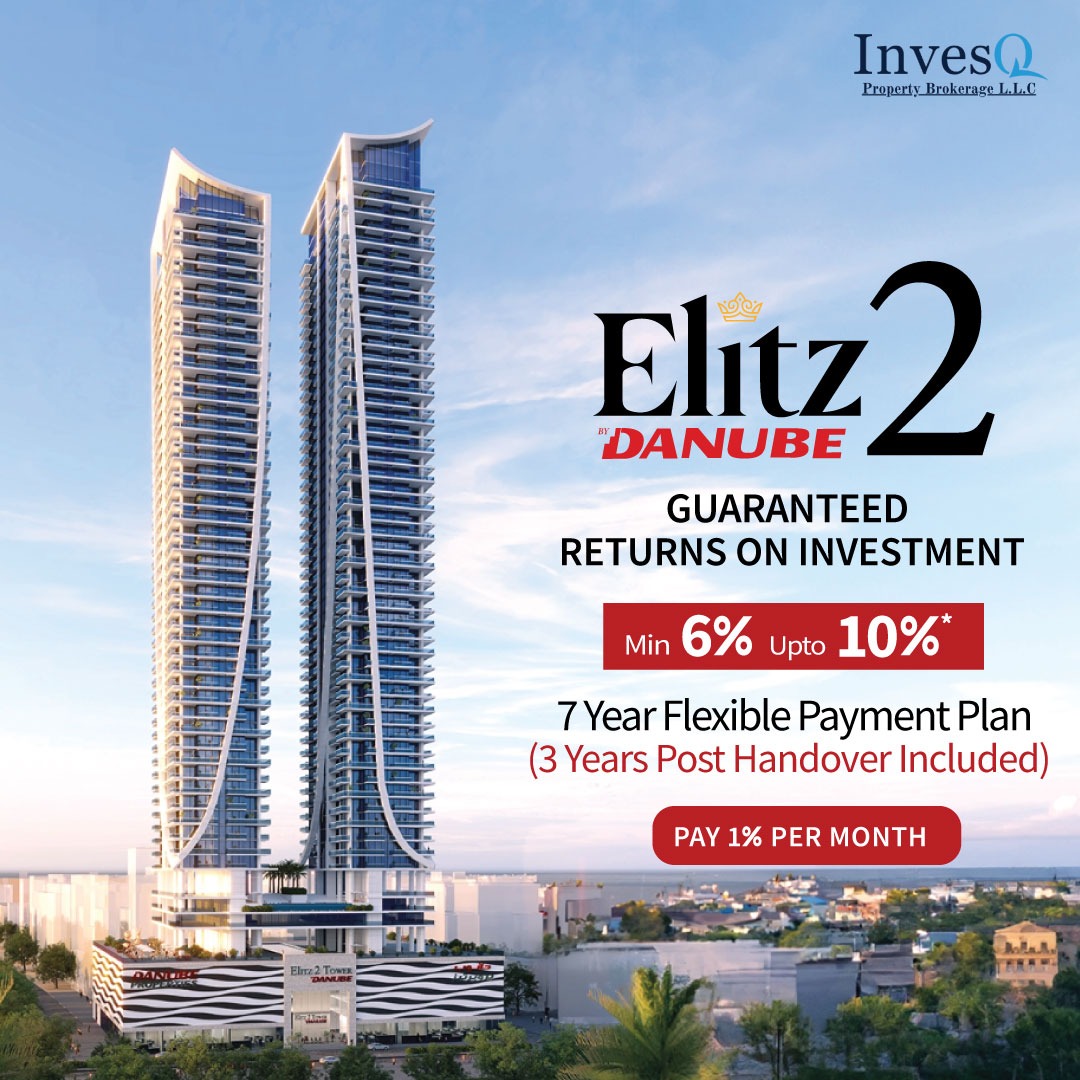 Elitz 2 by Danube starting from AED 650,000! 🏙️✨

Book now and secure a guaranteed ROI of 6% - 10%* 💼💰
.
.
.
#InvesQ #Dubai #UAE #LuxuryLiving #Elitz2 #Danube #DanubeProperties #InvestmentOpportunity #DubaiRealEstate #WorldClassAmenities #ExquisiteDesigns #GuaranteedROI