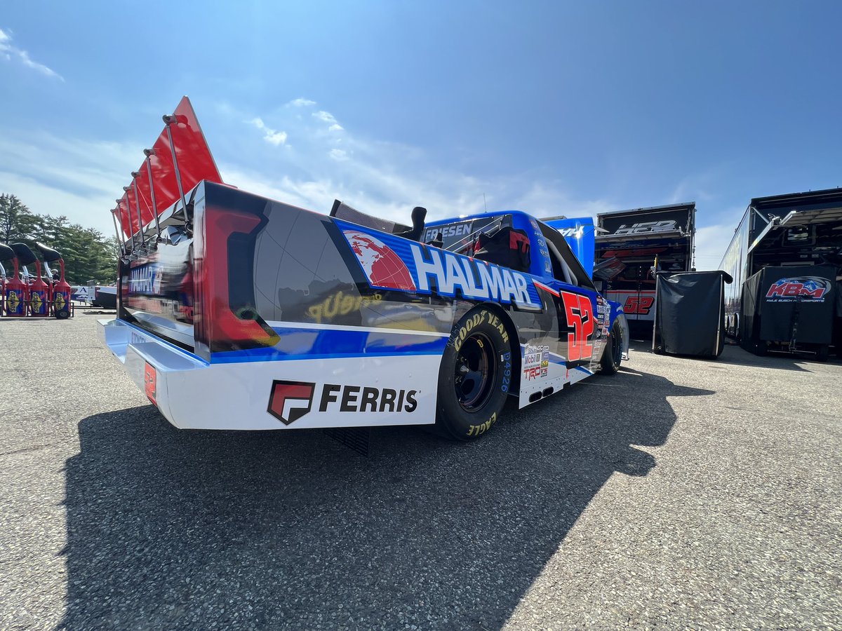 StewartFriesen's tweet photo. The Halmar #52 team is ready for inspection at Mid Ohio! We have practice and qualifying today at 4pm. We’ll be racing on Saturday. Stay tuned for updates from Ohio! #Halmar @FerrisMowers @gunk @Mobil1 @SherwinWilliams @ToyotaRacing @Mechanix_Wear https://t.co/84ZG3lU5Z7