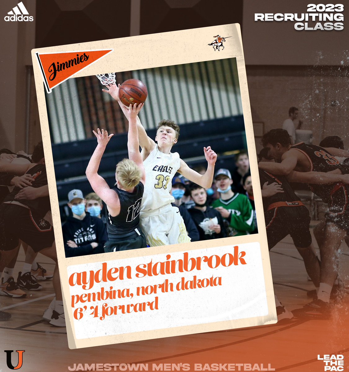 Jimmie Basketball welcomes 2023 signee, Ayden Stainbrook! <a href="/StainbrookAyden/">Ayden Stainbrook</a> is a 6’4 forward from Pembina, North Dakota.

Read more about Ayden and the rest of the 2023 recruiting class here: jimmiepride.com/x/ybxog

#JimmiePride | #LeadThePac