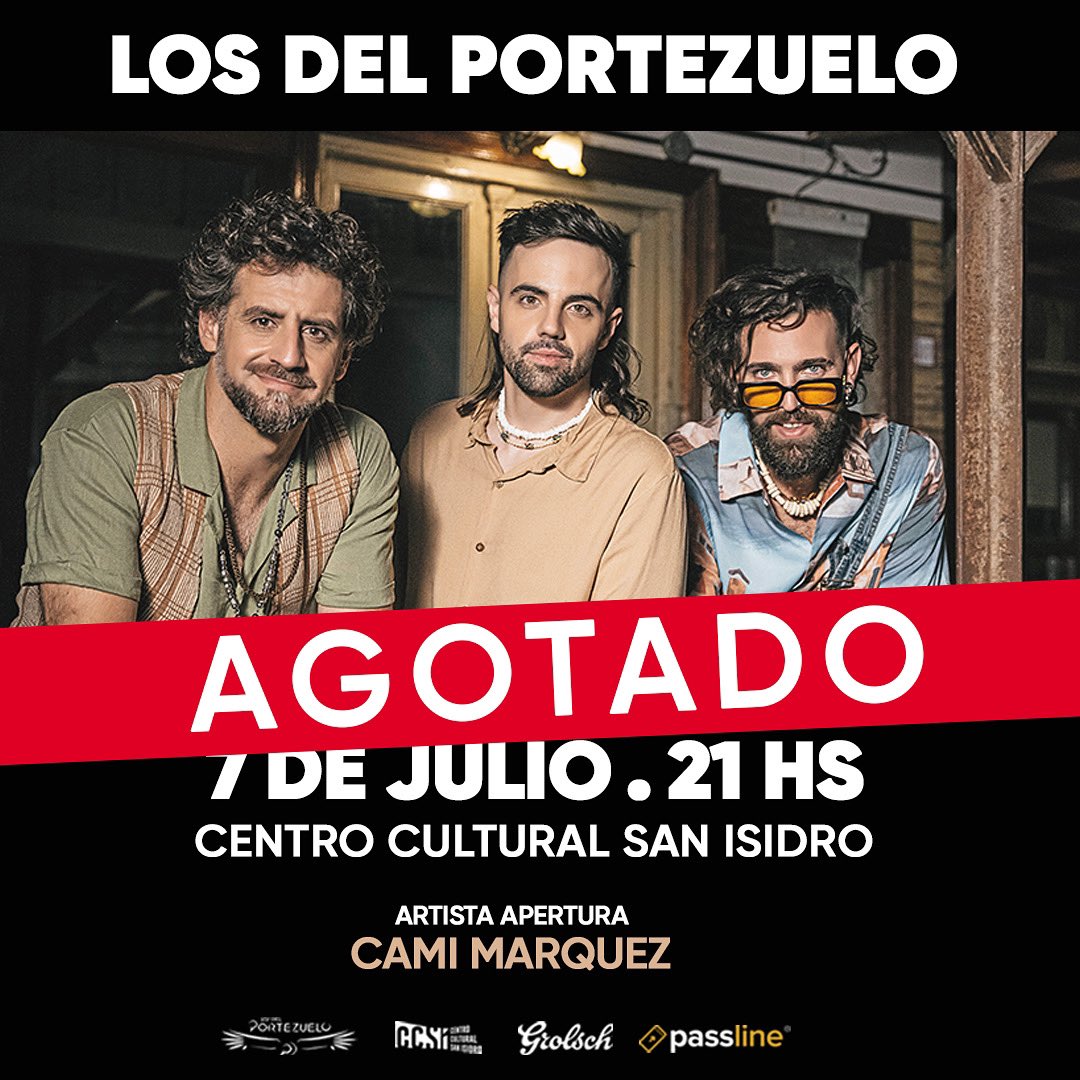 INFO ℹ️ San Isidro 07/07
- PUERTAS: 20:30HS
- APERTURA Cami Márquez: 21:00HS
- SHOW: 21:00HS