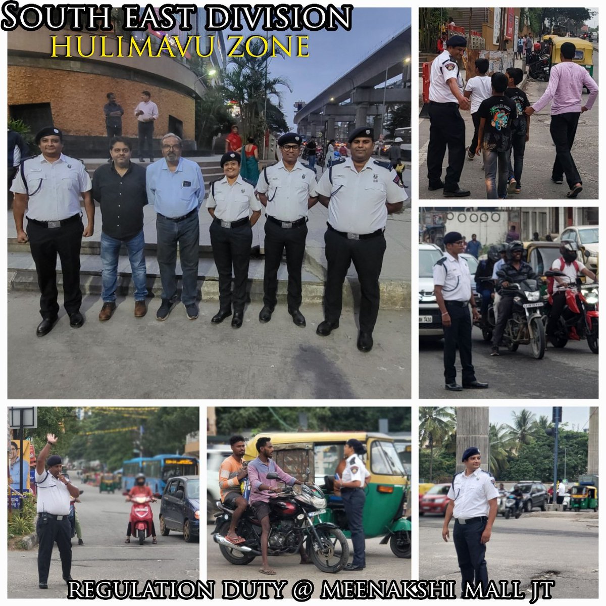 PradhanShroff's tweet photo. @DCPSouthTrBCP @acpsetraffic @hulimavutrfps @bcptwo @blrcitytraffic  regular duties done by team of Hulimavu Zone traffic wardens of South East Division almost everyday supporting Hulimavu Trps...great work team https://t.co/3ISYdvbAUw