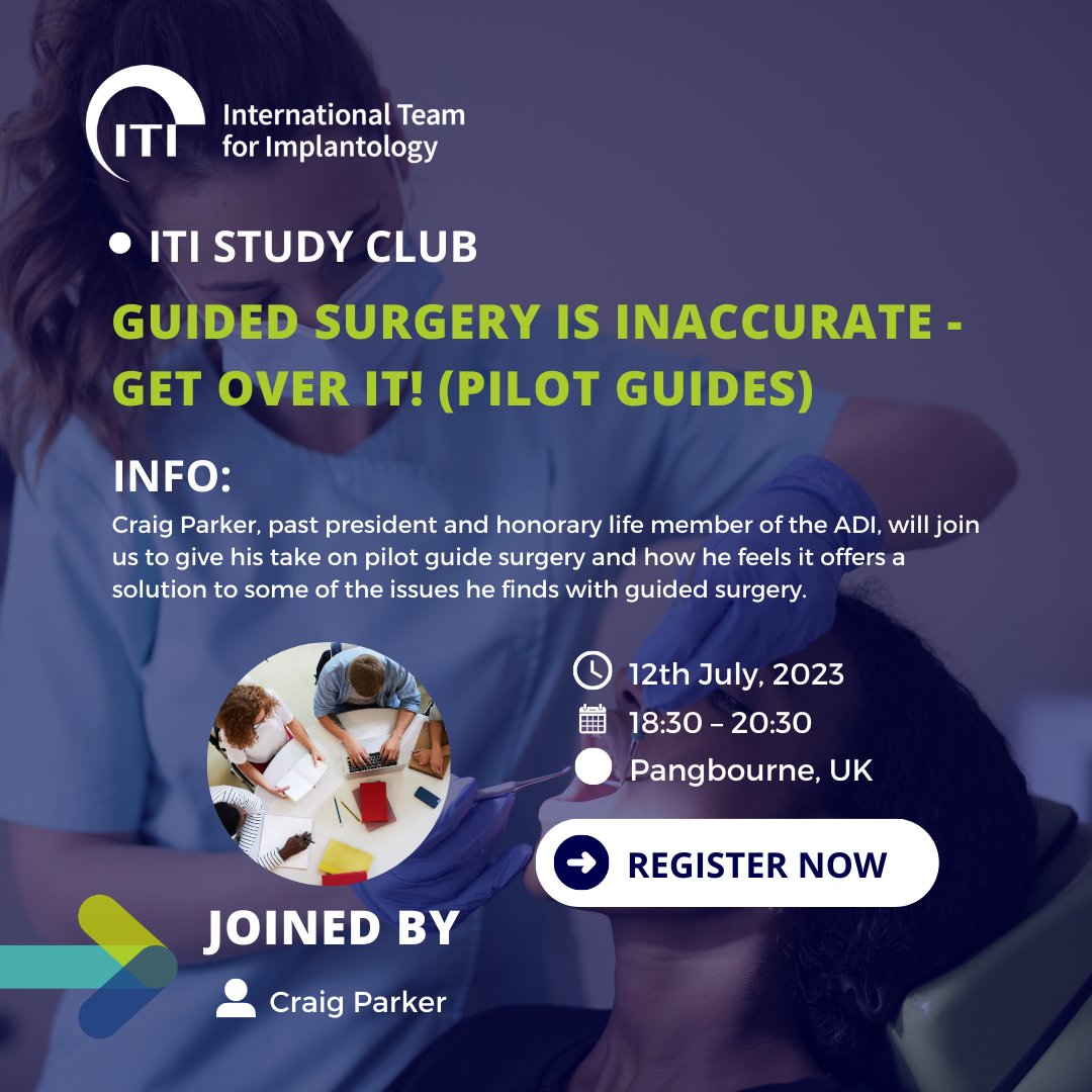 Join us for an engaging discussion and gain insights from Craig's wealth of experience in the field. Register here: iti.org/events/event-s… #StudyClubEvent #DentalProfessionals #ContinuingEducation