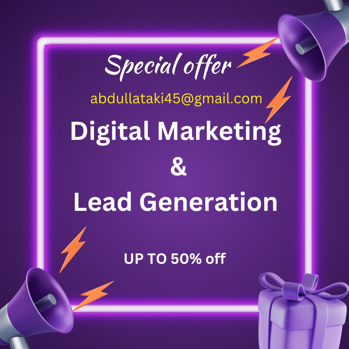 abdullahshouro1's tweet photo. Special offer.

B2B Lead Generation, e-Commerce Leads, Digital Marketing.

#b2b #leadb2b #leadgenerationservices #ecommercemarketing #emailmarketing #listbuilding #leadgenaretion #linkedinleadgeneration #realestateleads #datacollection #dataentry #digitalmarketing #copypasteweb https://t.co/ubzXvXJlzK