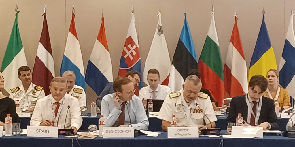 Honoured to intervene at 🇪🇺Defence Policy Directors meeting. Unique opportunity to discuss on main challenges to Maritime Security in the Horn of Africa and the Northwestern Indian Ocean, as well as Atalanta's cooperation with Indo-Pacific partners.” #EU2023 #SpanishPresidency