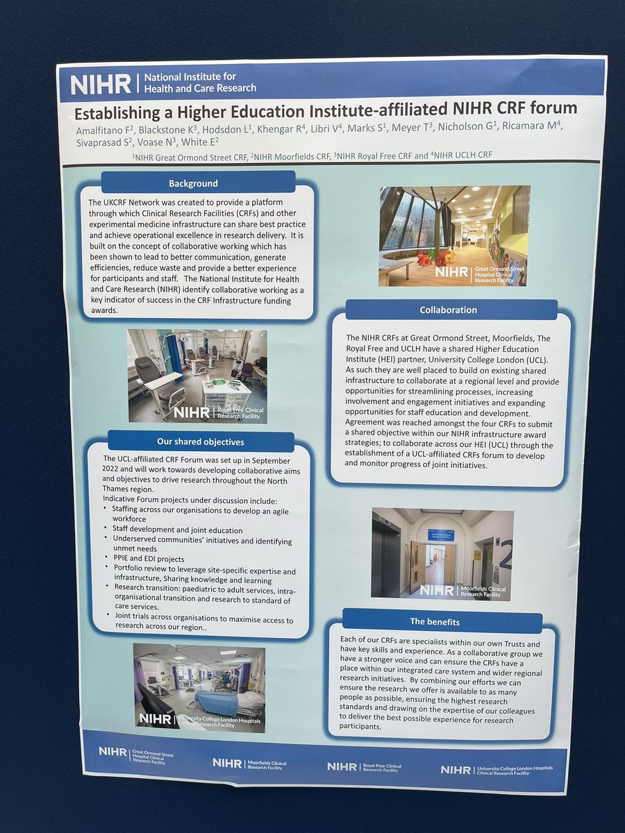 ThatMrNicholson's tweet photo. What? One collaboration poster not enough?? You want more? Fine. How about these between @GreatOrmondSt @uclh @Moorfields @RoyalFreeNHS and with @CRFalderhey @Bham_Childrens @SheffChildrens #nihr #CRFConf23 @NIHR_UKCRFN https://t.co/jyRcnFJCgr