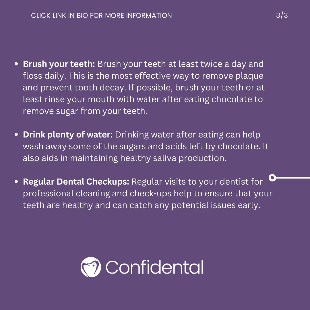 Happy National Chocolate day 🍫🦷 Indulge in Chocolate? Keep Your Teeth Happy with These Tips! 🍫🦷 #ChocolateLovers #ToothsomeTips #HealthyTeeth #DentalHealth #HealthyEating #DarkChocolate #OralCare #DentalHygiene #EatSmart #HealthyTeeth #SugarSmart #OralHealthTips #DentalCare