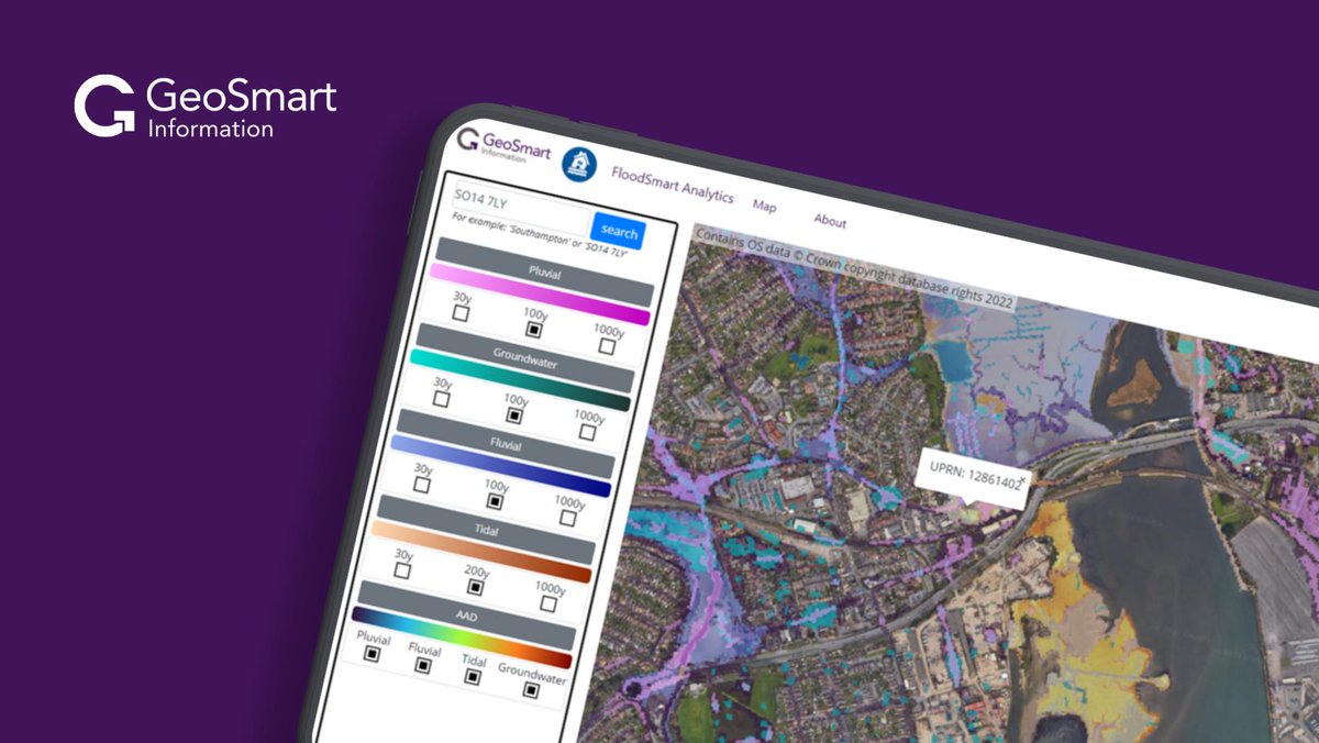 GeoSmartInfo's tweet photo. FloodSmart Analytics revolves around a straightforward idea: comprehending the elements involved in flooding and leveraging that data to assess risk and identify mitigation measures. 

Find out more about how FloodSmart Analytics can help you: https://t.co/IqoUAkruFg https://t.co/OpOOPSh5XG