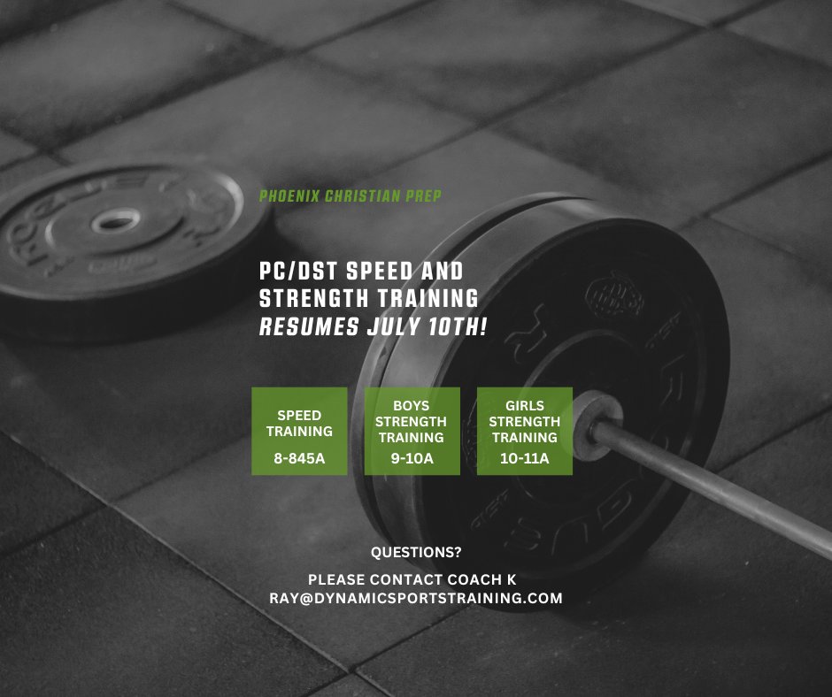 PC/DST Speed and Strength Training resumes July 10th! <a href="/K1Strength/">Coach K</a>