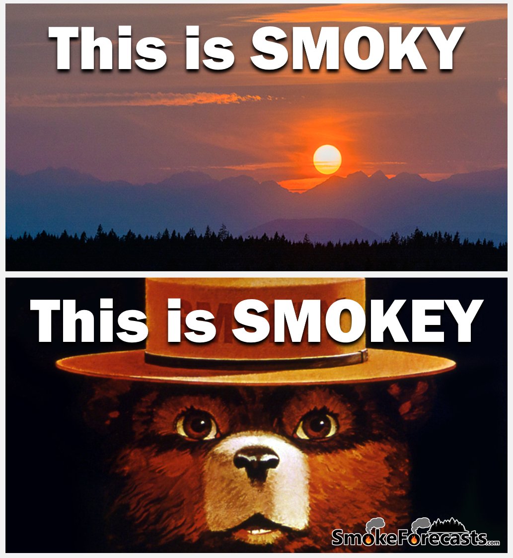 smokeforecasts's tweet photo. DID YOU KNOW?

 What is the correct word to describe a hazy day: “smoky” or “smokey”? #Smoke #Smoky #Smokey https://t.co/HWL8WKhHAz