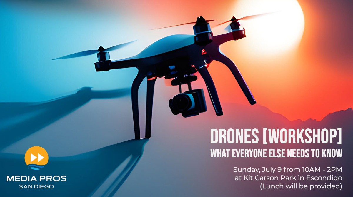 SDMediaPros's tweet photo. You still have time. The "Drone [Workshop] What Everyone Else Needs to Know" is THIS SUNDAY! Don't miss out. Register today at https://t.co/ZYMUfUHbek #DroneWorkshop #AerialCinematography #SDMediaPros #SDMP https://t.co/Kr5ACiQD5M