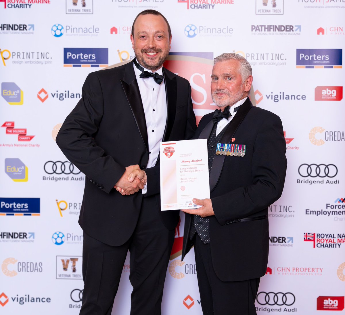 AwardsVeterans's tweet photo. Huge congratulations to our amazing Lifetime Achievement awards winners– Sponsored by @HughJamesLegal 

🥇Joan Reynolds MBE

🥈Gareth Pennell

🥉 Manny Manfred

Some truly amazing people, huge congratulations 🎉👏

#veterans #veteransawards #military https://t.co/ZUZOiT8eqN