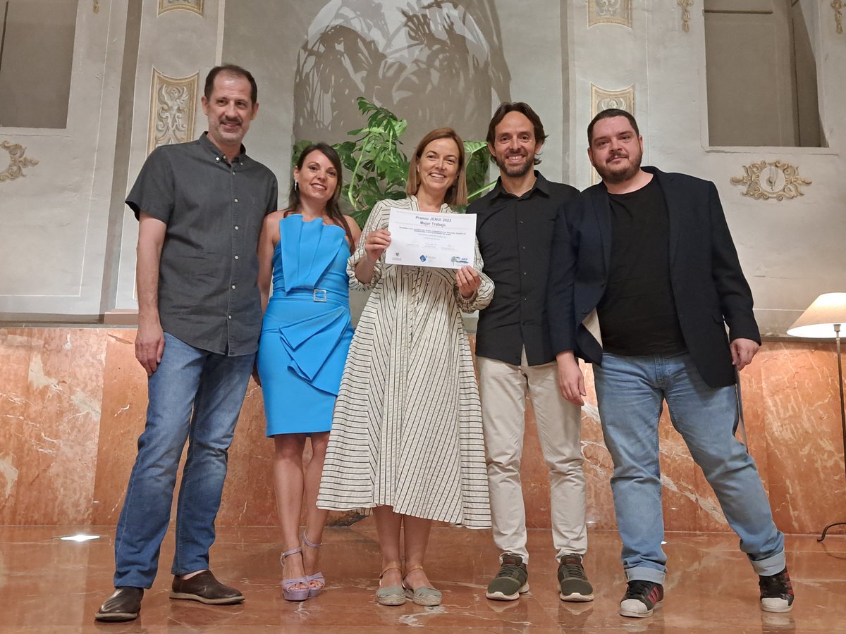 El otro premio a mejores artículos de #jenui2023 fue a parar a <a href="/informaticaumu/">FIUM</a> por el trabajo:

“Rivalizar o no: análisis del modo competición de Wooclap basado en rendimiento y procesamiento de audio”