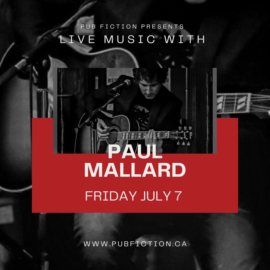 It’s the weekend and that means live music all weekend long at Pub Fiction 🎶 

⭐️ TONIGHT ⭐️

🎵Live Music with Paul Mallard 8:30-11:30pm🎵

🍹 Premium wells for regular wells prices!•
Grab your friends, we’ll see you soon
#livemusic #ancaster #pubfiction #party