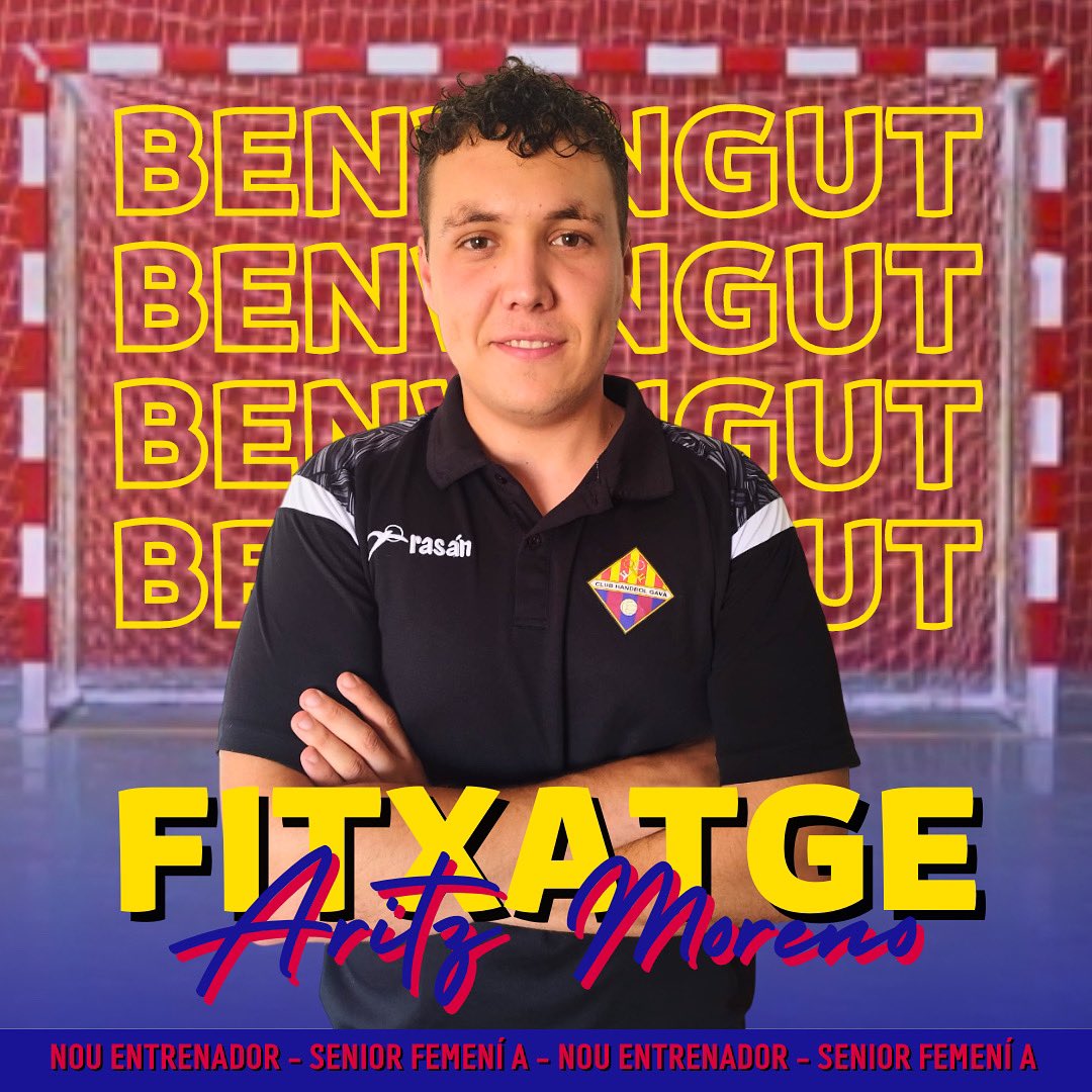 Clubhandbolgava's tweet photo. TEMPORADA 23/24

📝Nou Entrenador Sènior Femení A

👉Aritz Moreno

Benvingut ‼️

💙❤️

#ADNHandbol https://t.co/nWIvOJKbky