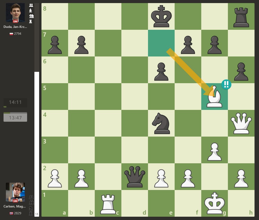 chesscom's tweet photo. BRILLIANT! 🤯‼️

Did @MagnusCarlsen just play the move of the year?! https://t.co/PhIThCzqyq