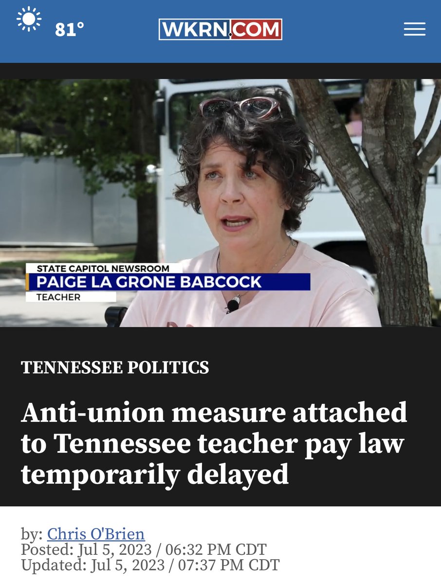 #SolidarityFriday PART 1 - Teachers' union siblings in Tennessee have a temporary reprieve from the poison pill legislation that tied teacher raises to a ban in collection dues via payroll deduction. We stand in solidarity with @MNEA_  and all teachers' union members across TN!