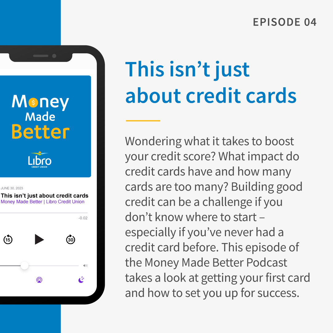 LibroCU's tweet photo. ICYMI: Check out our latest podcast episode with host @LynzeeBarnett who dives deep into the world of credit cards, debt management, and building credit with a Libro expert.
Listen and subscribe! 🎧 https://t.co/m2HFFLN1tX
#MoneyMadeBetter #CreditCards101 https://t.co/J5wWm7XQe6