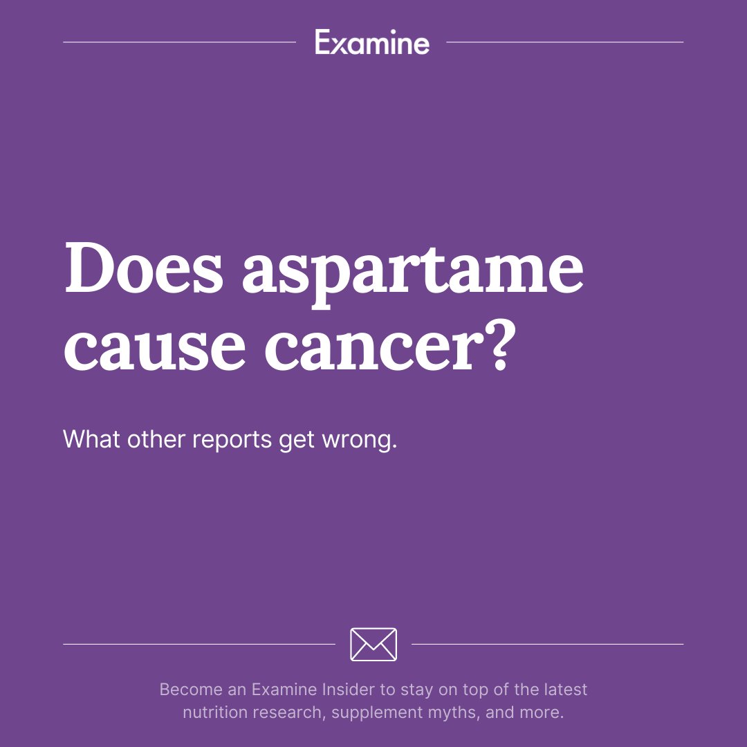 Our latest newsletter...
⁠
𝗗𝗼𝗲𝘀 𝗮𝘀𝗽𝗮𝗿𝘁𝗮𝗺𝗲 𝗰𝗮𝘂𝘀𝗲 𝗰𝗮𝗻𝗰𝗲𝗿?⁠
What other reports get wrong.⁠

examine.news/tw230707

#examined #aspartame #research