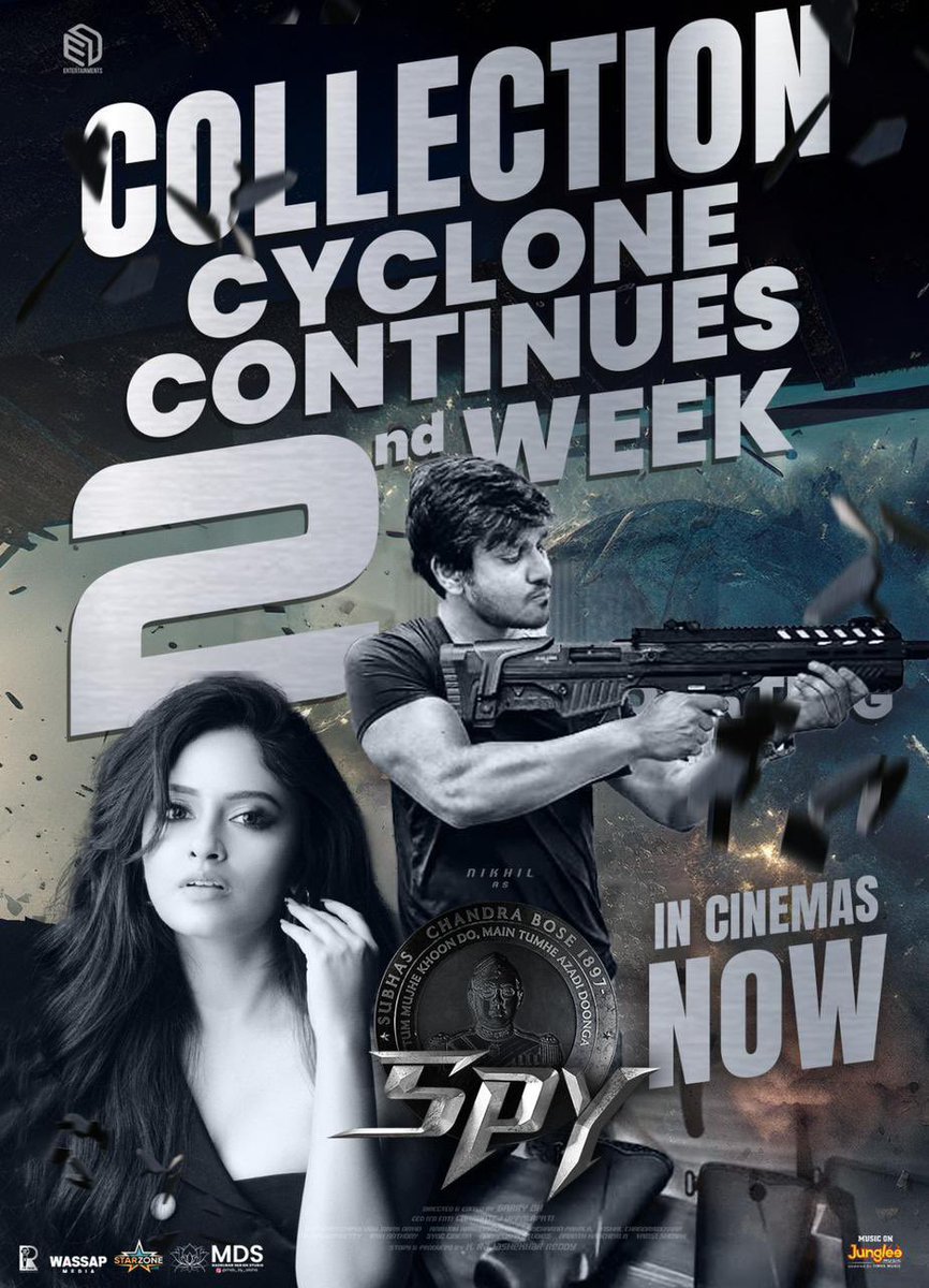 Collection cyclone continues 2nd Week💥🔥

Action thriller #SPYMovie is now in Cinemas

#IndiasBestKeptSecret 🇮🇳

@actor_Nikhil @Garrybh88 @Ishmenon @tej_uppalapati @anerudhp #Edentertainments #KRajashekarreddy