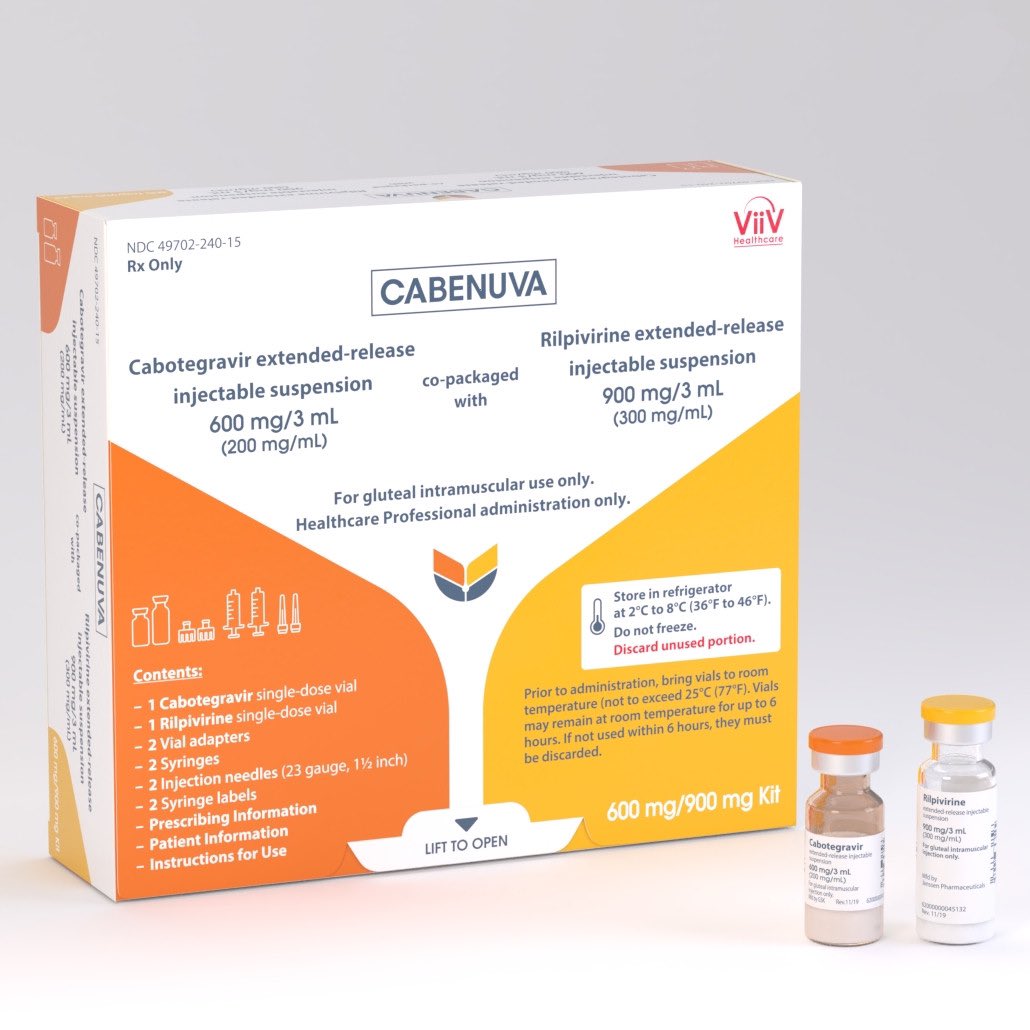 يتم تسويق الأدوية Cabotegravir و Rilpivirine تحت مسمى #Cabenuva وهو علاج طويل المفعول عن طريق الحقن الشهرية لعلاج مرضى #HIV كبديل عن الحبوب اليومية . تستخدم لمن هم 12 عاما واكبر  ، ومن يزنون 35 كجم وأكثر . ويترواح سعرها حوالي 4000 دولار شهريا . 
#ثريدز #يوم_Iلجمعه #Threads