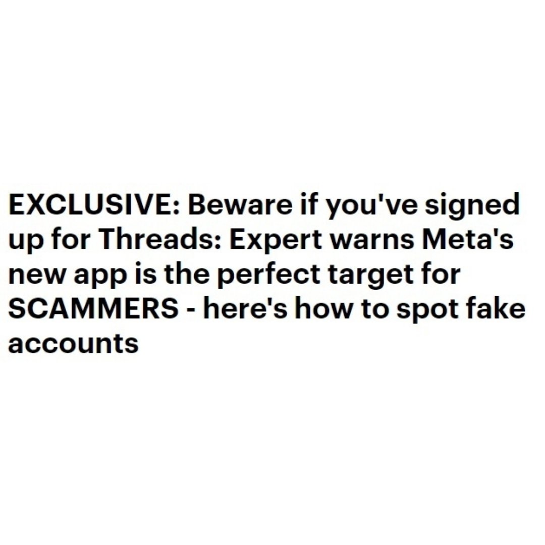 TheDigitalPrep's tweet image. Not sure if you all have jumped ship to #Threads, but there's a reason I like to be the second (even third) person to try things.

Don't get caught up in #scams and have your data stolen.

#digitalprepping #CyberSecurity #infosec