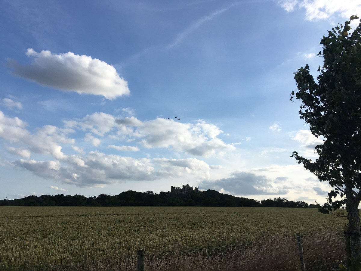 The Red Arrows yesterday evening flying over Belvoir Castle on their way home! <a href="/rafredarrows/">Red Arrows</a> <a href="/BelvoirCastle/">Belvoir Castle</a>