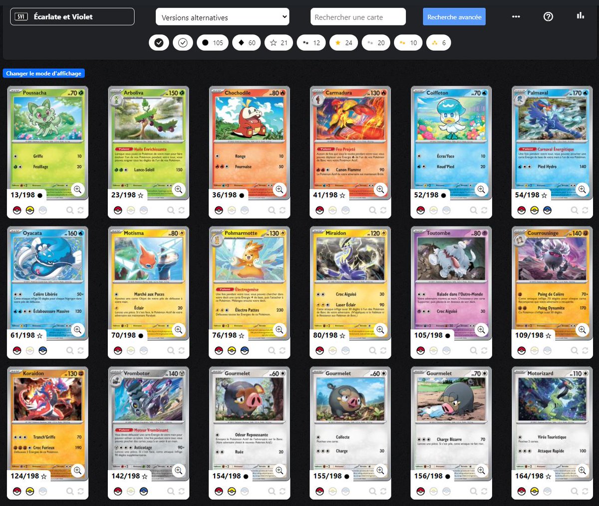 pokecardex's tweet photo. Des petites nouveautés sur votre gestionnaire de collection préféré ! ✨
L'ajout d'une recherche avancée avec notamment les illustrateurs de cartes ! 🖌️
Et un nouveau filtre pour voir d'un coup d'œil les cartes avec une version alternative 👀 https://t.co/NNUioIKERj