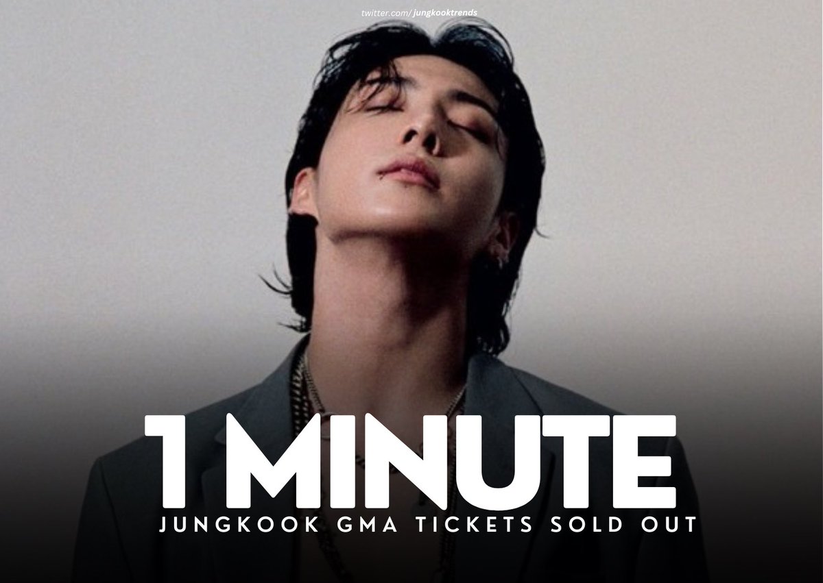 Jungkook’s GMA Summer Concert series  tickets are sold out within a minute after them opening requests.