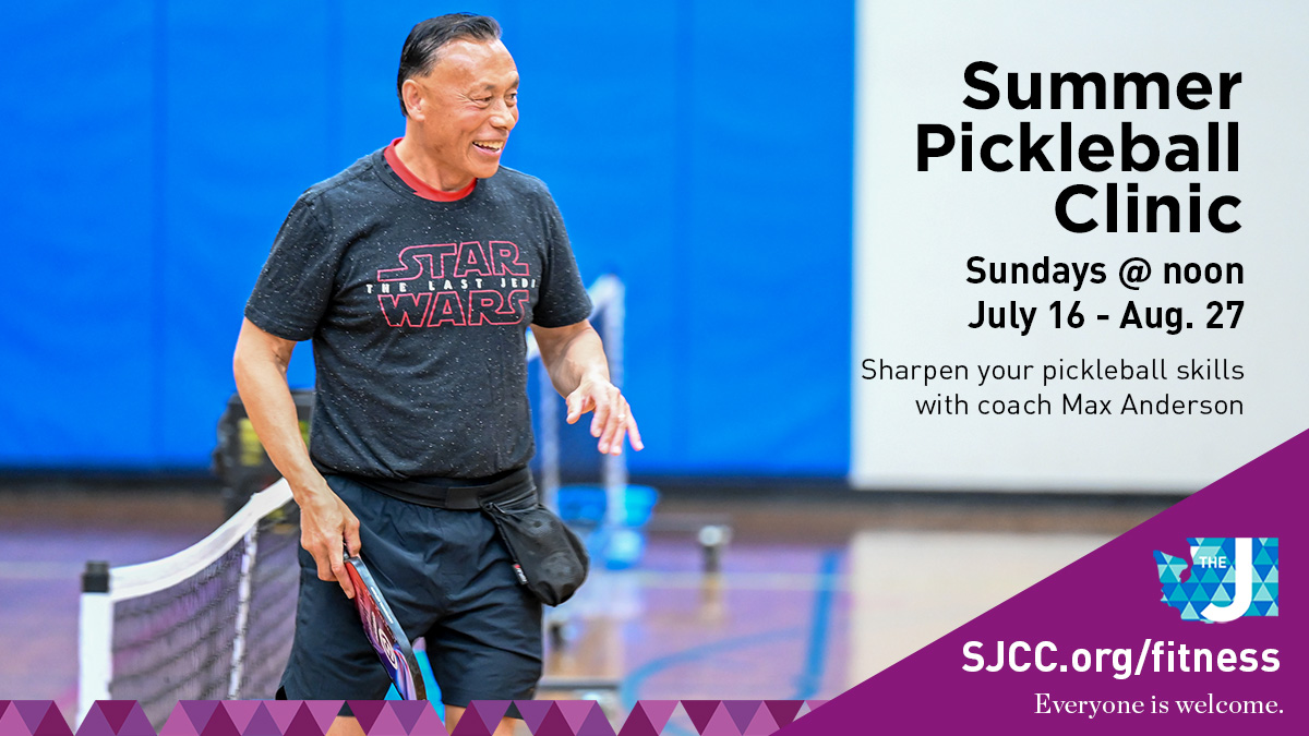 Pickleball coach Max Anderson is back this summer! Sharpen your pickleball skills with this Summer Pickleball Clinic led by Max. Classes held Sundays beginning July 16 from noon to 1:30 pm. Register >> sjcc.org/event/summer-p… #StroumJCC #Pickleball #MercerIsland