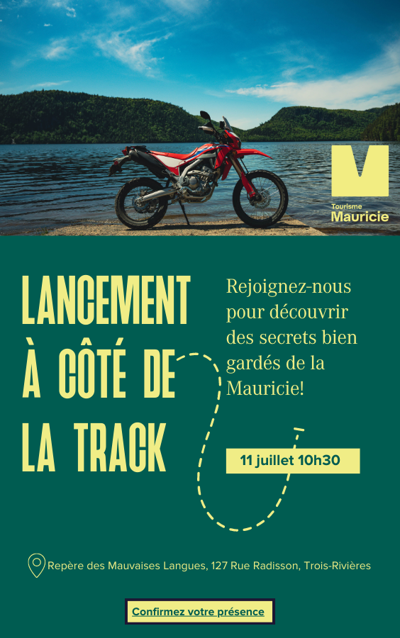 Tourisme Mauricie invite les membres des médias au lancement de la nouvelle série documentaire À côté de la track, 𝗹𝗲 𝗺𝗮𝗿𝗱𝗶 𝟭𝟭 𝗷𝘂𝗶𝗹𝗹𝗲𝘁 𝗮̀ 𝟭𝟬𝗵𝟯𝟬 au Repère des mauvaises langues à Trois-Rivières. 🍿

👉 Confirmez votre présence: vu.fr/bOfh