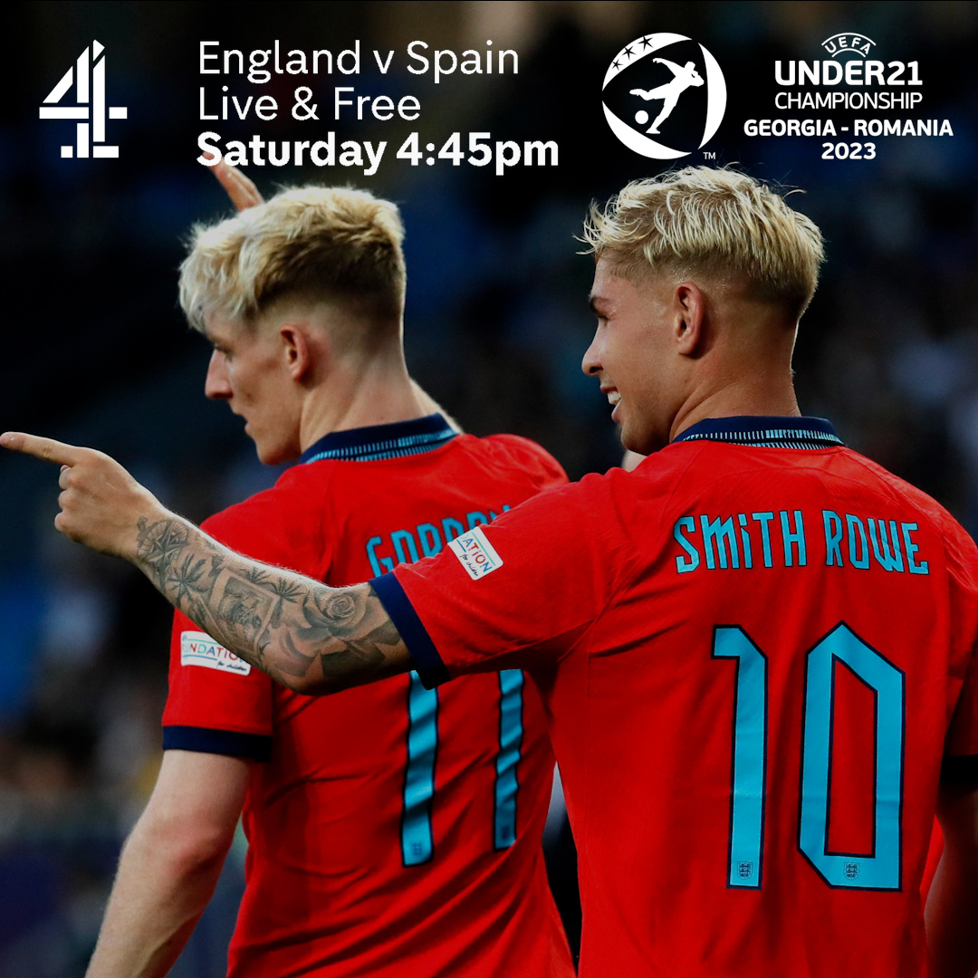 Channel4's tweet photo. This way to the final 🏆👈

Will @England U-21's claim European glory? Find out LIVE on Channel 4 🦁

#C4Sport | #YoungLions | #U21EURO https://t.co/org8P8LdIO