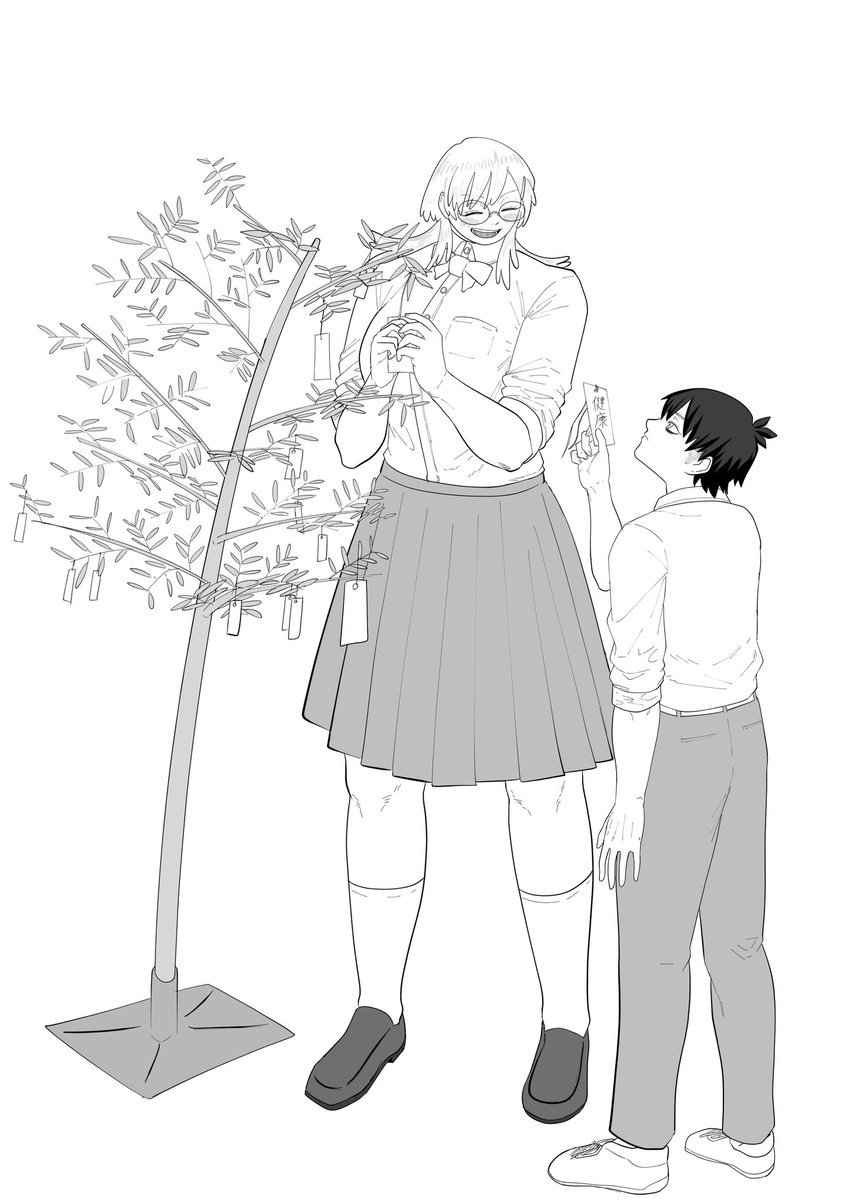 七夕の一枚。
#七夕
#身長差
#イラスト https://t.co/FCw9oRF174