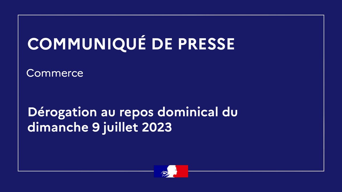 bretagnegouv's tweet photo. #Commerce | En raison des violences urbaines qui ont causé une baisse d'activité des commerces bretilliens, le préfet d'#IlleEtVilaine a pris un arrêté permettant aux commerces non alimentaires d’ouvrir exceptionnellement ce dimanche 9 juillet 2023.
ℹ️ https://t.co/dCXWnEbOAt https://t.co/WoexM0WO21
